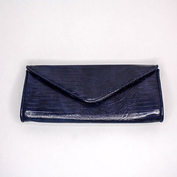 Big Buddha Envelope Clutch Blue Removeable Chain Shoulder Strap Embossed… - Picture 2 of 5